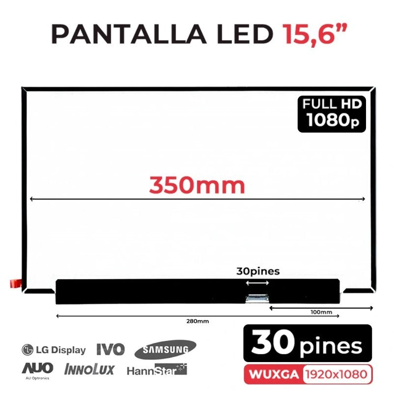 Pantalla Led De 15.6" Para Portátil Nv156Fhm-N63 V8.0