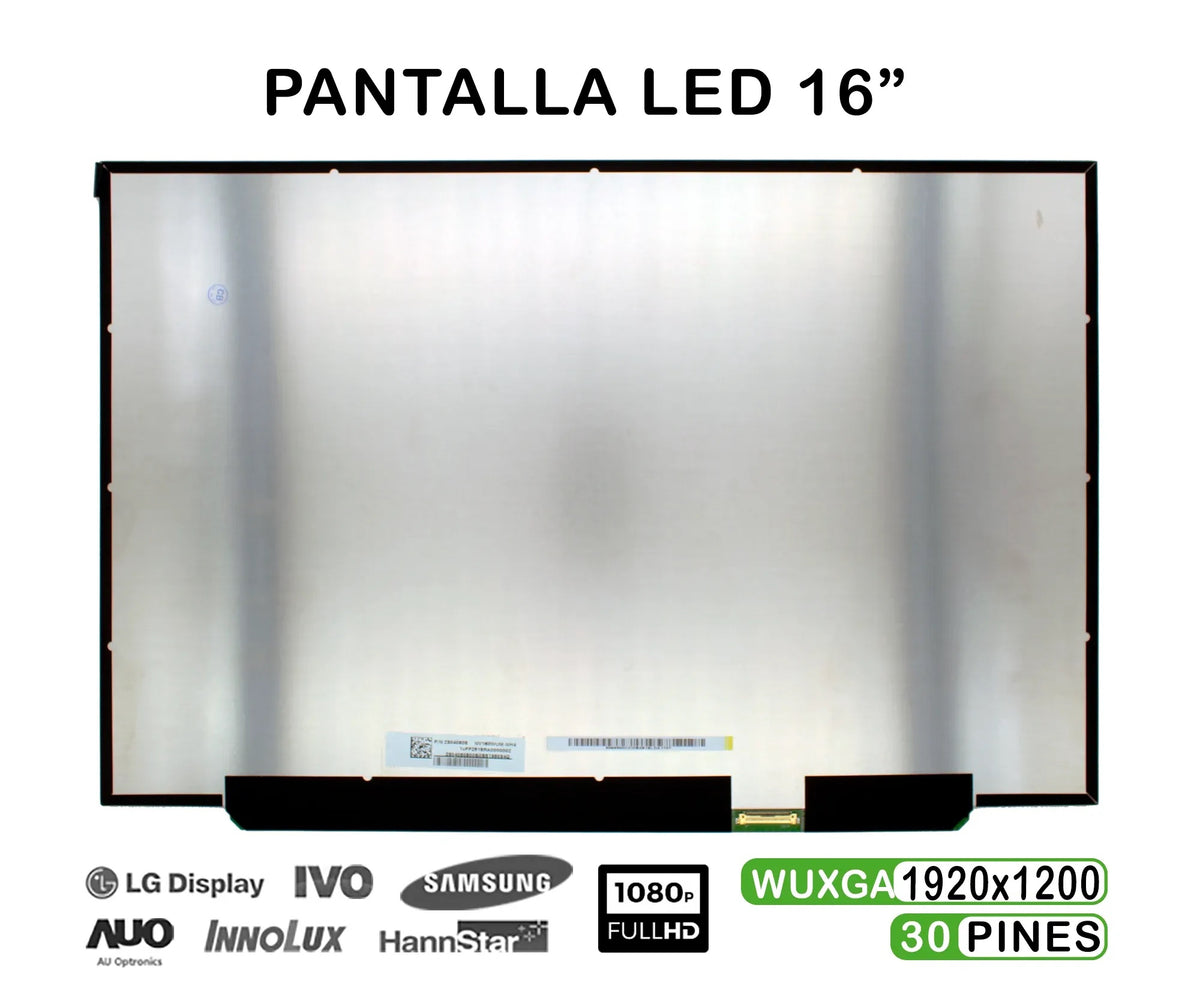 Pantalla Led De 16" Para Portátil Nv160Wum-Nh0 30 Pines Fhd