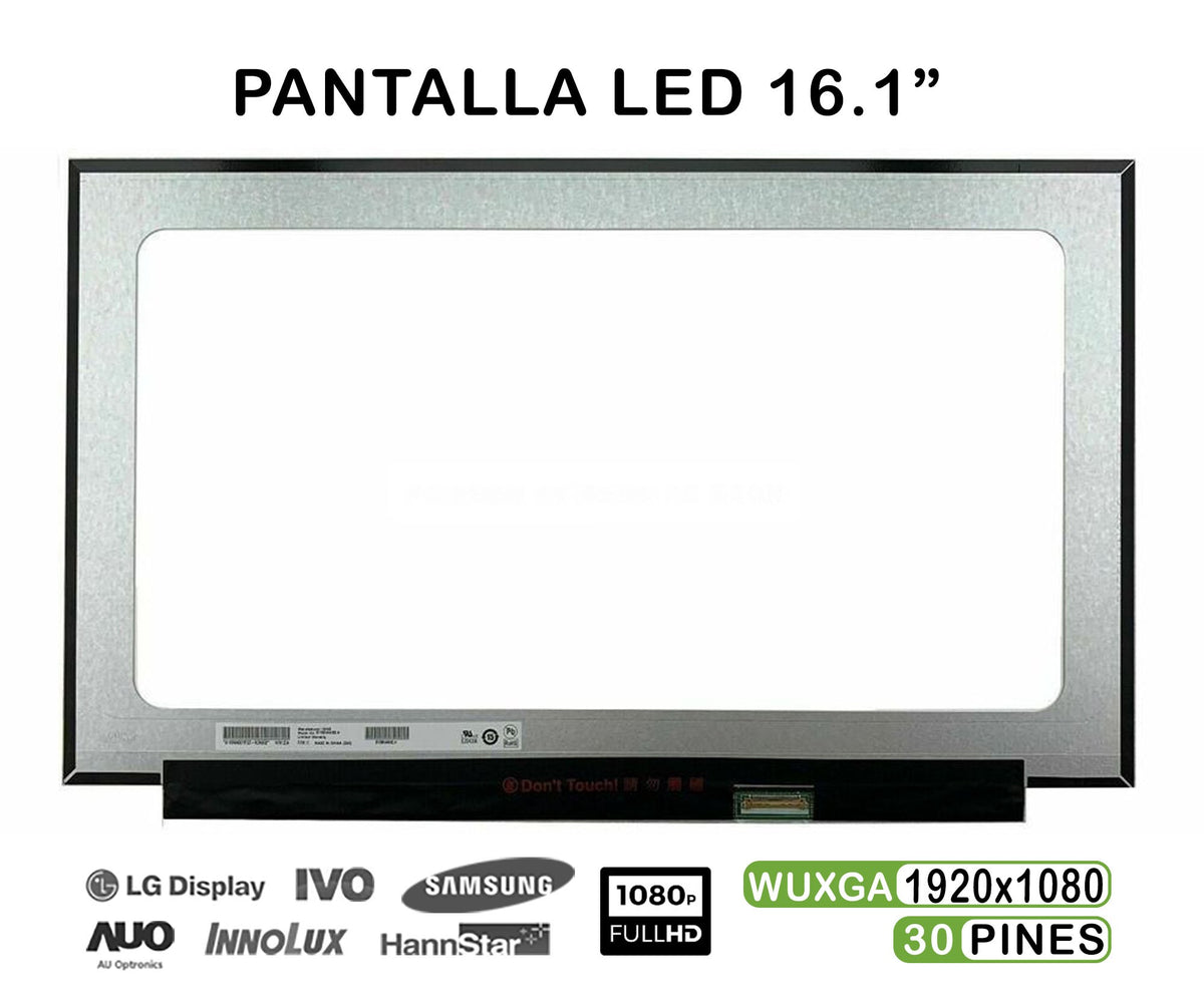 Pantalla Mate Led De 16.1" Para Portátil Nv161Fhm-N41 Fhd 30 Pines
