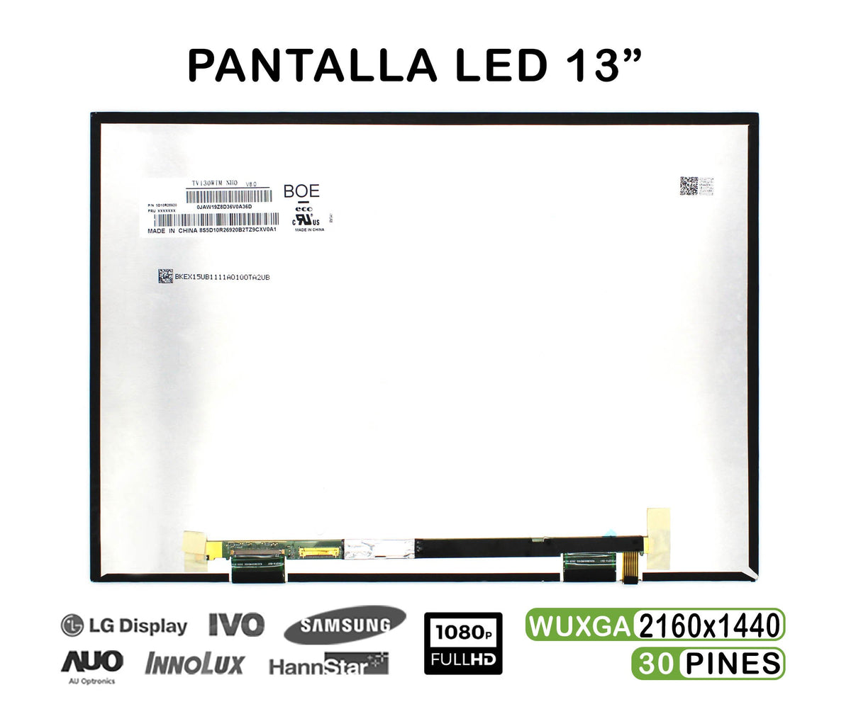 Pantalla Led De 13" Para Portátil P130Zfa-Ba1 2160X1440 30 Pines