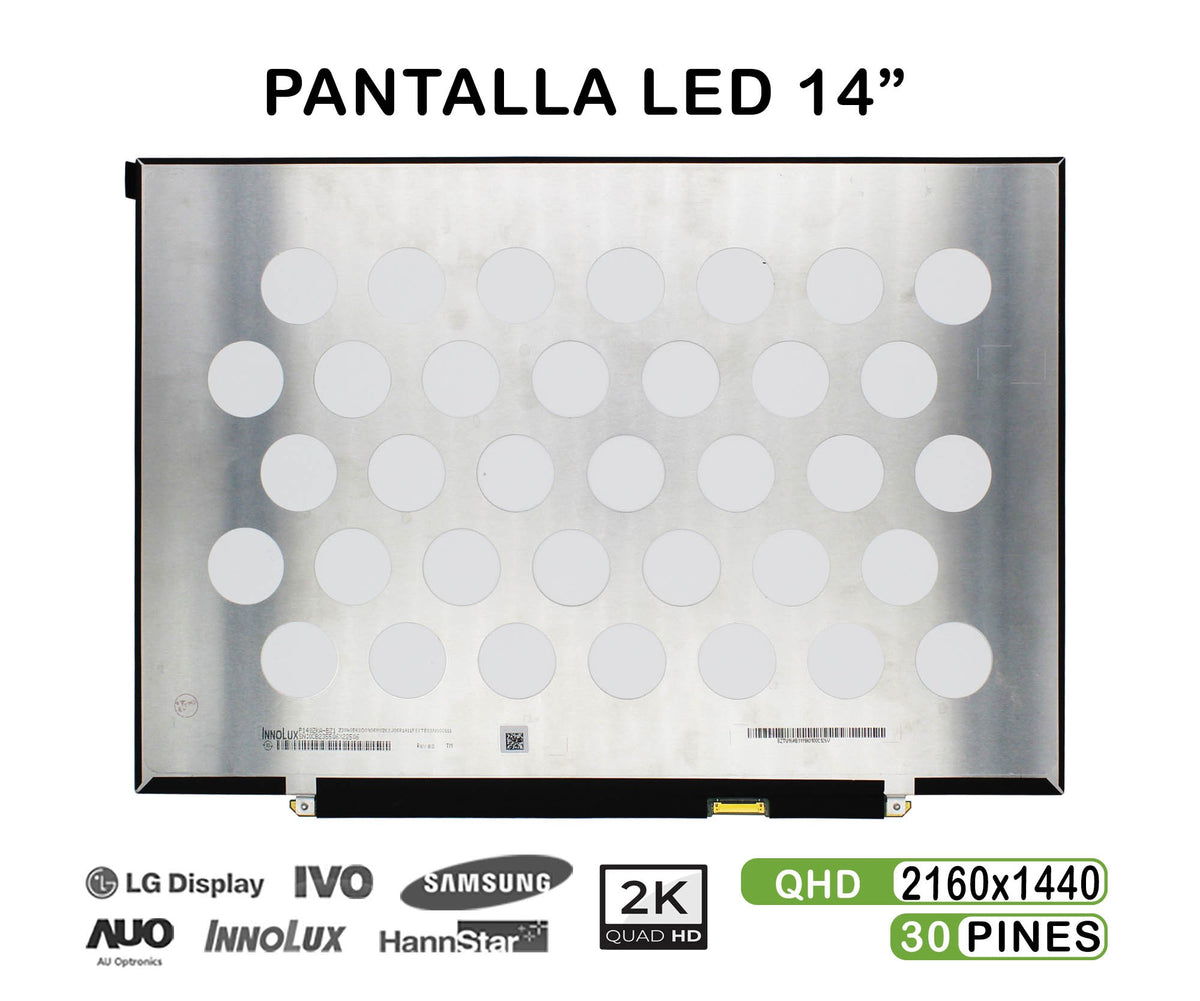 Pantalla Led De 14" Para Portátil P140Zka-Bz1 30 Pines 2K