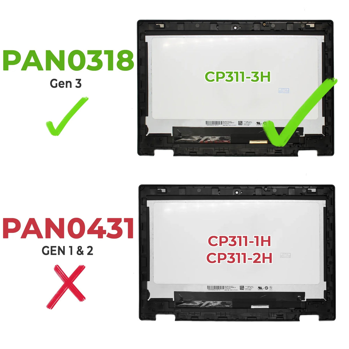 Pantalla Táctil Led De 11.6" Para Portátil Acer Chromebook 6M.H90N7.003 Con Marco
