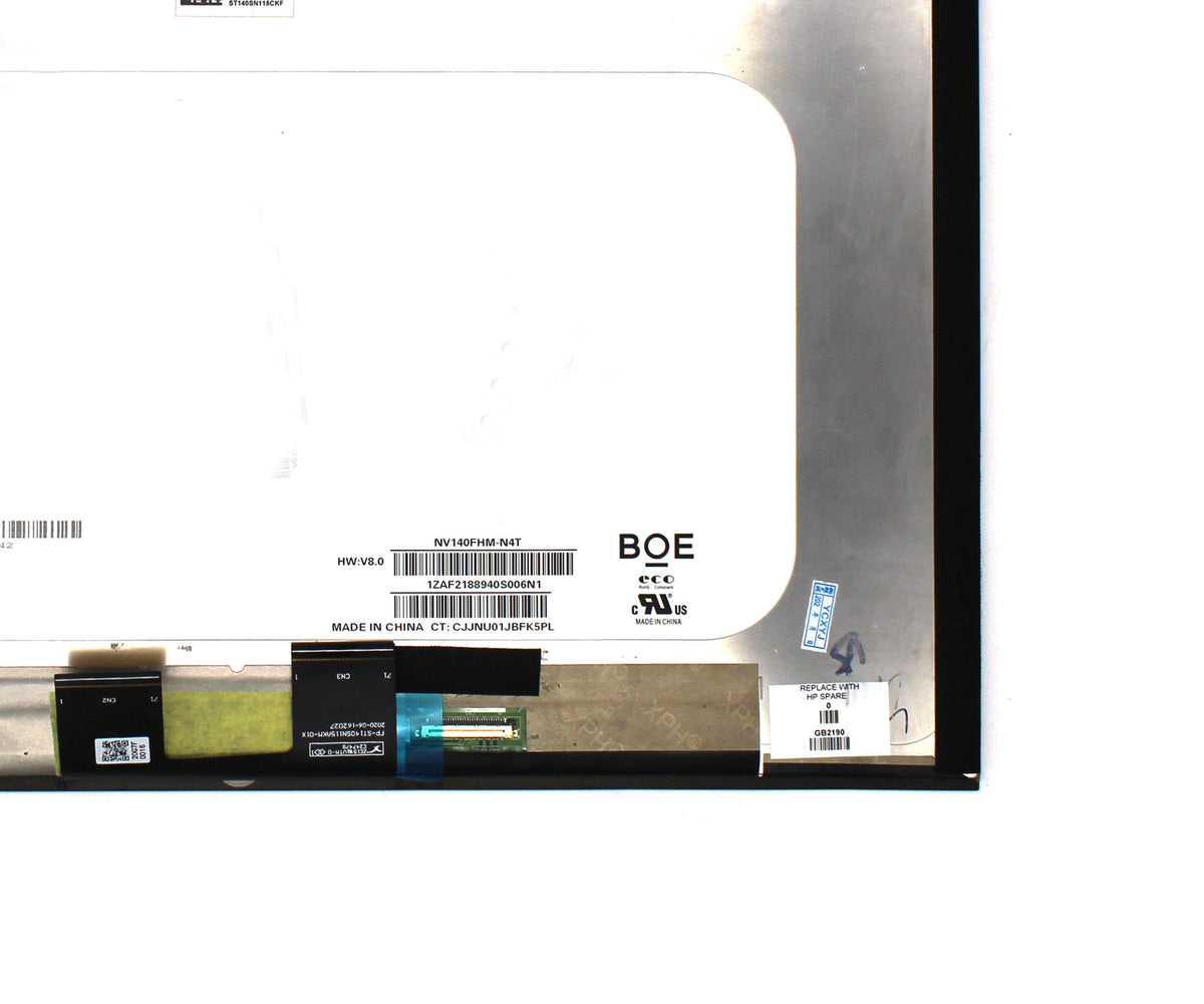 Pantalla Led Táctil 14" Para Portátil Hp Pavilion X360 14M-By Fhd Sin Marco De Plástico + Cristal Frontal