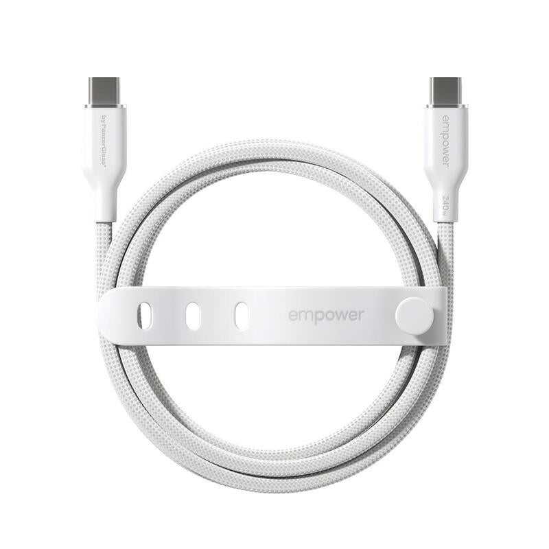 Panzerglass Empower Racing 240w Usb-C To Usb-C Cable Usb 2.0 2m Silver Blanco