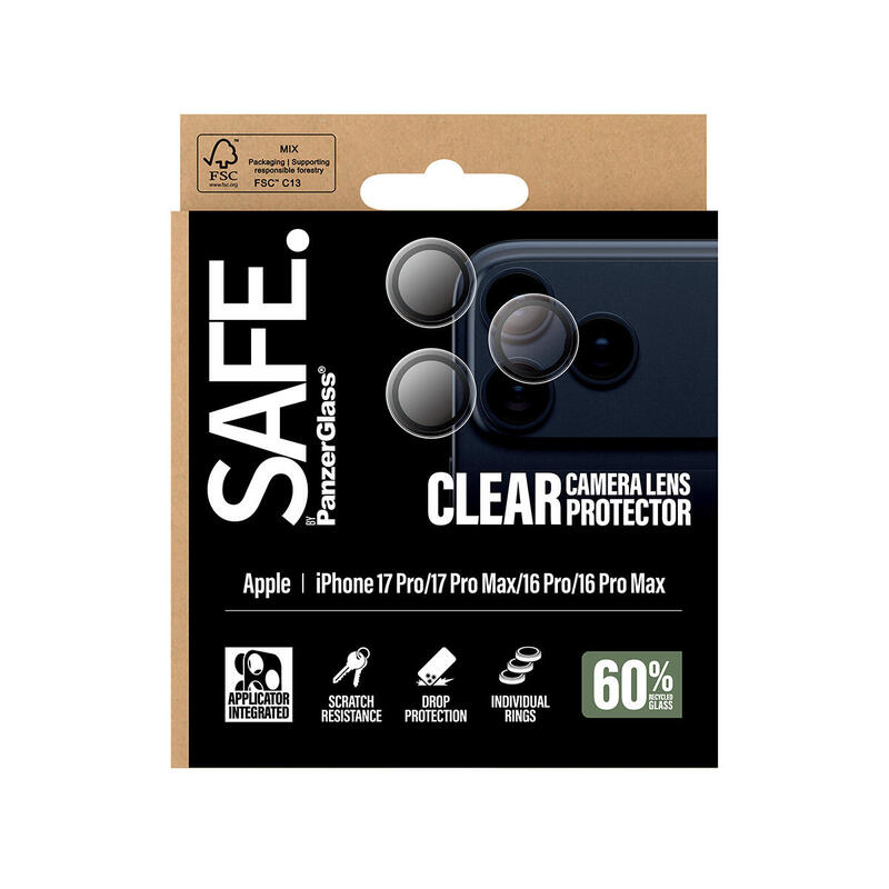 Panzerglass Safe. Camera Lens Protector Transparentee Iphone 17 Pro/Max/16 Pro/Max