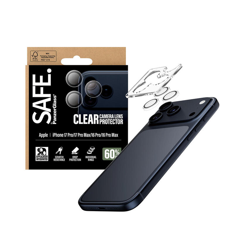 Panzerglass Safe. Camera Lens Protector Transparentee Iphone 17 Pro/Max/16 Pro/Max
