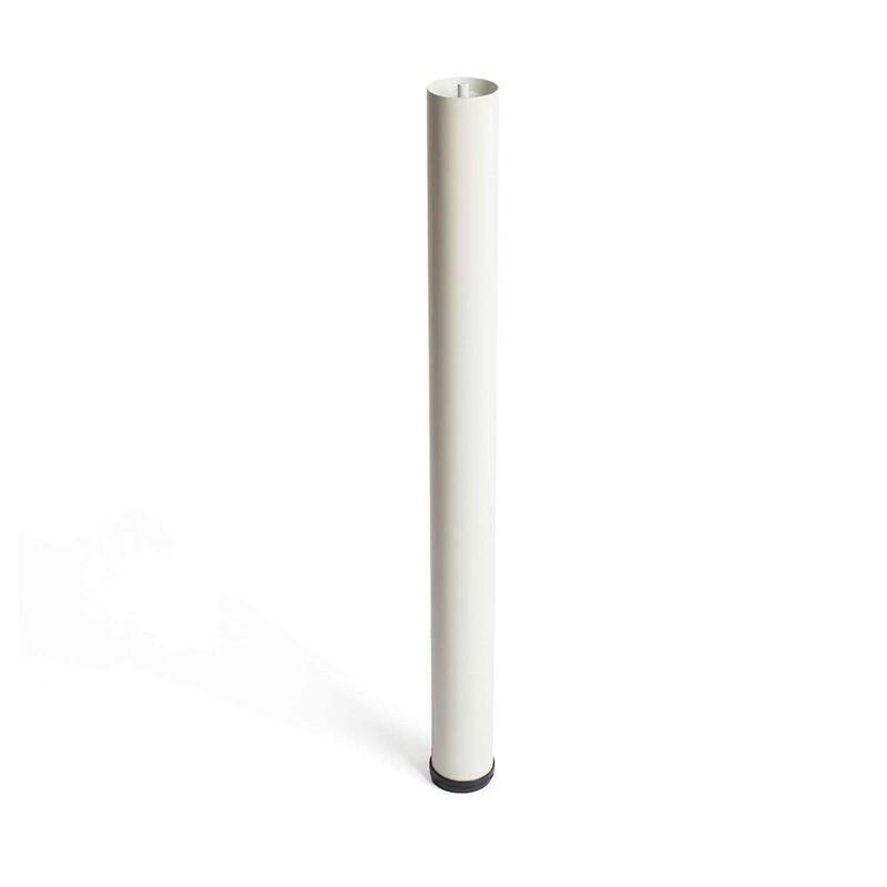 Pata Regulable Cilíndrica De Acero En Color Blanco Mod.406g. Altura 71cm Rei