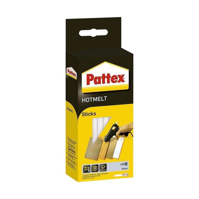 Pattex Hot Sticks, Transparent, ° 11 Mm, 25 Sticks, 500g