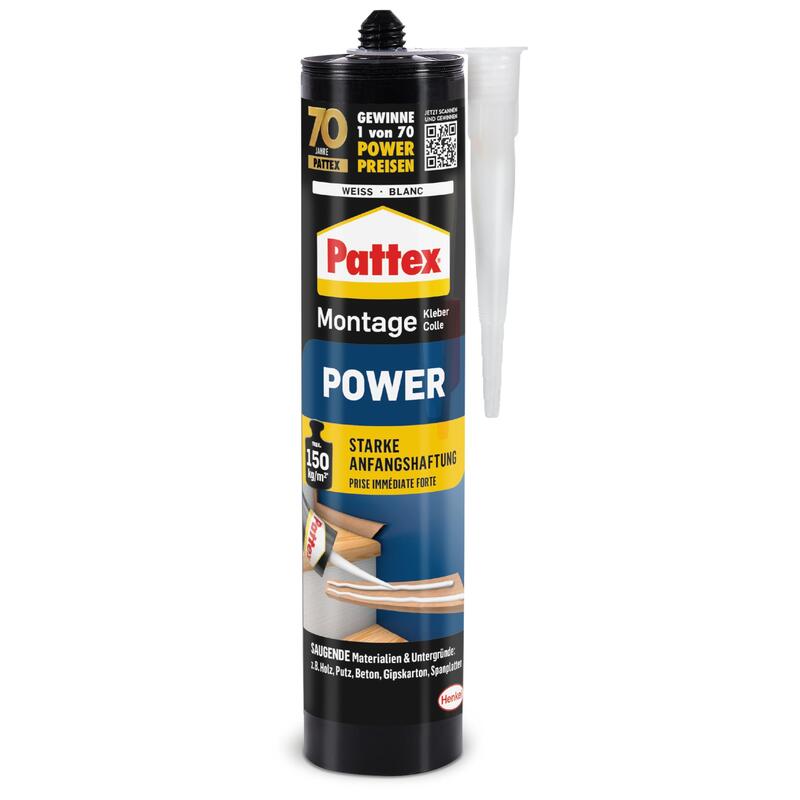 Pattex Montaje Power Adhesivo, Kartusche Con 370g