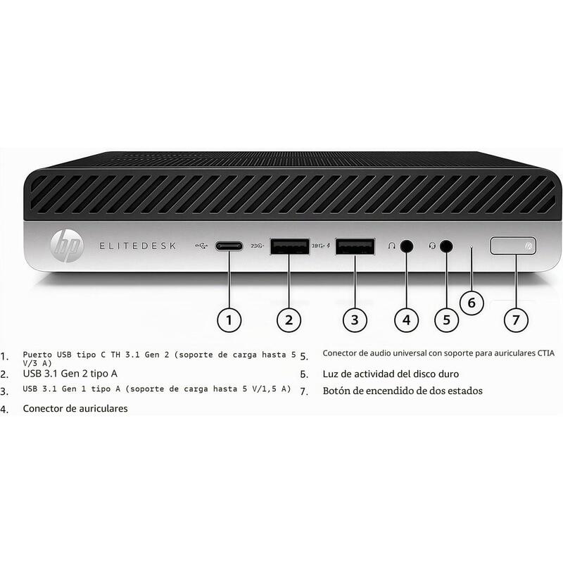 Pc Reacondicionado Hp Elitedesk 800 G4 Mini I5-9500t 8gb 256gb Ssd W11 Pro Instalado 1 Año Garantia