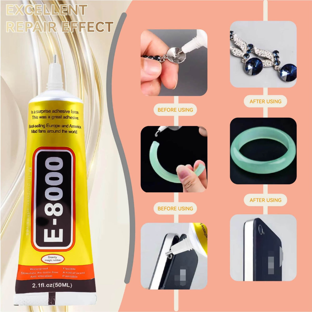 Pegamento E-8000 15Ml Reparación Para Pantalla De Teléfono Móvil Diy