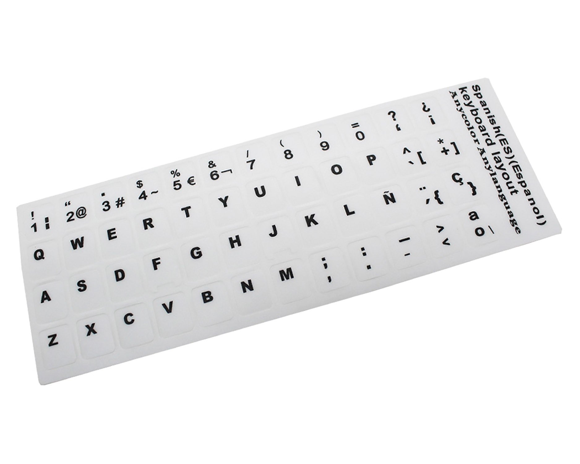 Pegatina Para Teclado Castellano Blanco Con Letras Negras