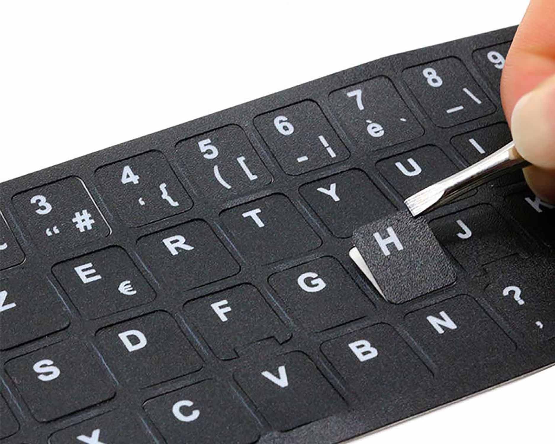Pegatina Para Convertir Teclado En Idioma Español / Castellano Negro