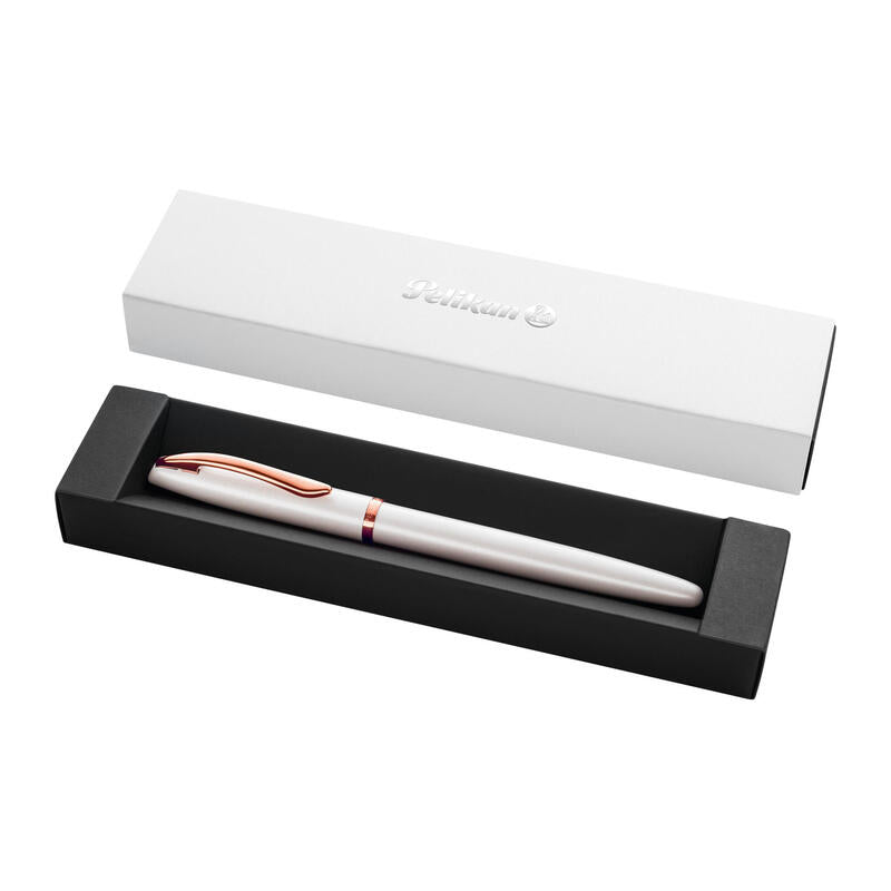 Pelikan Pluma Estilográfica Jazz Noble Elegance P36 Perlmutt Blanco