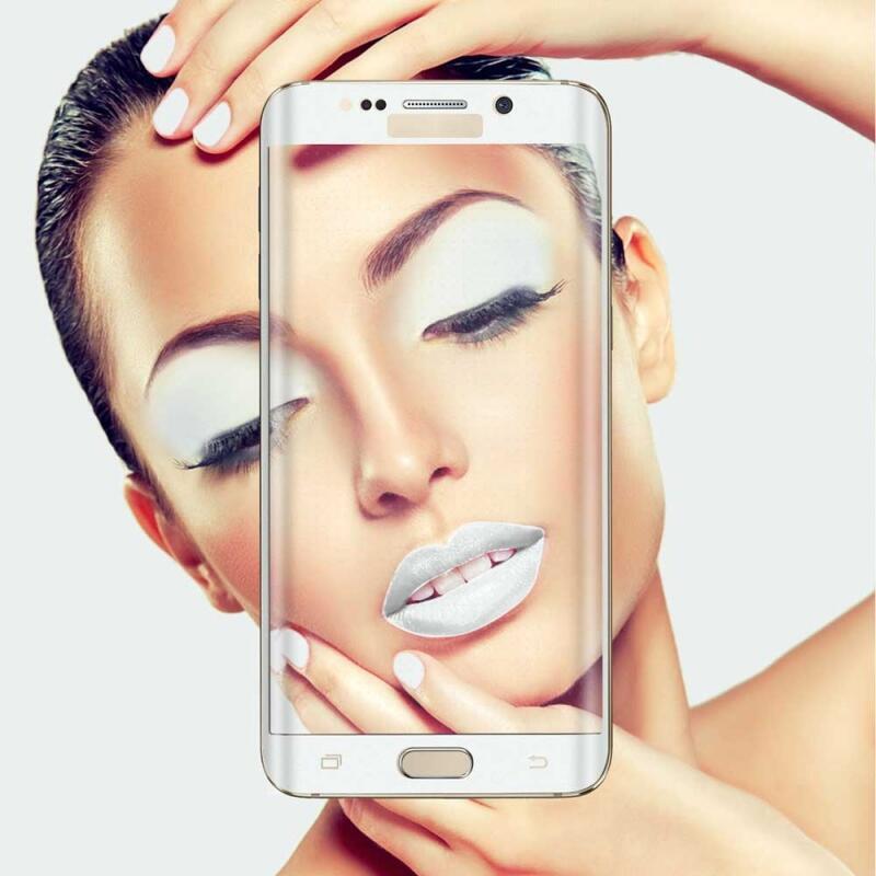 Pellicola Vetro Temperato Con Curve Galaxy S6 Edge Bianca