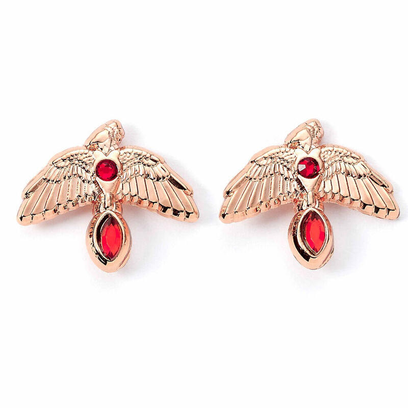 Pendientes Fawkes Rose Gold Harry Potter