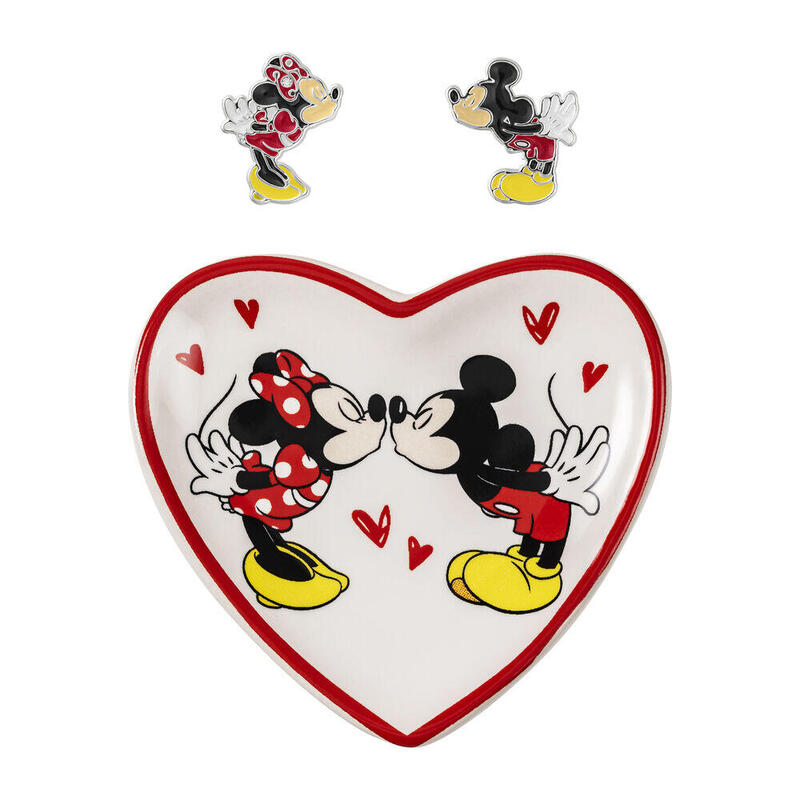Pendientes + Plato Bisuteria Mickey &#38; Minnie Disney