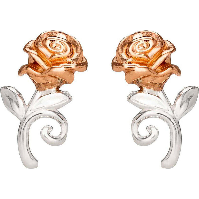 Pendientes Rosa La Bella Y La Bestia Disney Plata