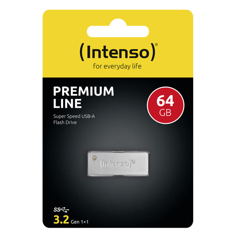 Pendrive Intenso Premium Line 64gb Usb 3.0 64gb Usb 3.0 (3.1 Gen 1) Tipo A Plata Unidad Flash Usb