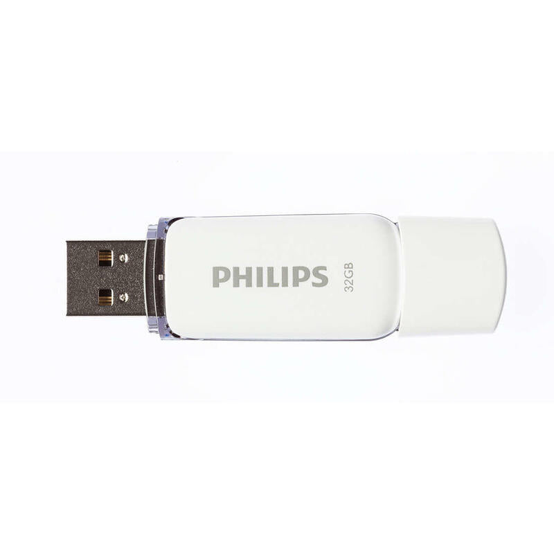 Pendrive Philips 32 Gb, Usb Tipo A, 2.0, Tapa, 8 G, Blanco