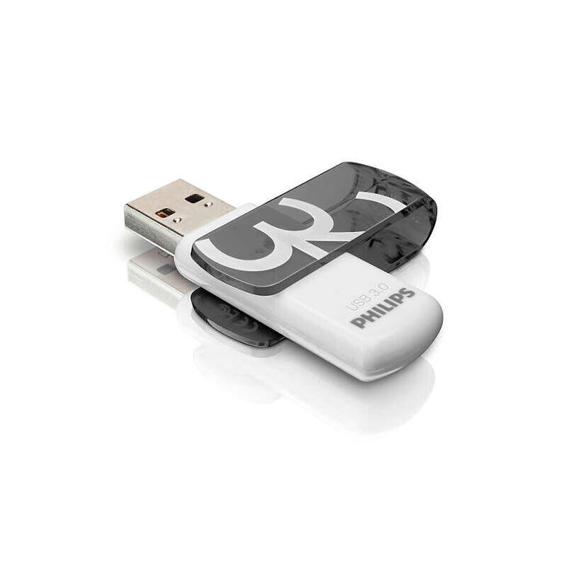 Pendrive Philips 32 Gb, Usb Tipo A, 3.2 Gen 1 (3.1 Gen 1), Girar, 8 G, Negro, Blanco
