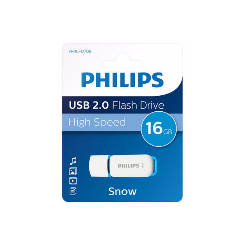 Pendrive Philips Usb-Stick 16gb 2.0 Usb Snow Edition Blue