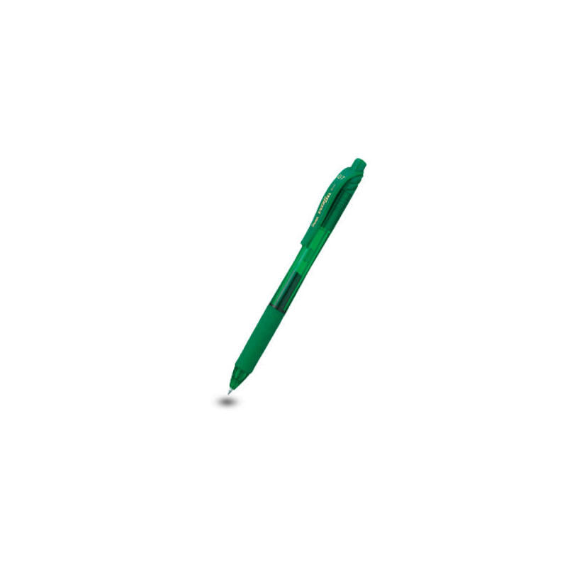 Pentel Bolígrafo Energel Retráctil Punta 0.7mm Verde -12u-