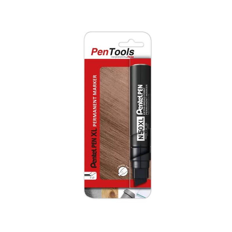 Pentel Pentools Rotulador Permanente Industrial Pentel Pen N50xl - Punta Biselada Resistente Y Duradera - Trazo 11-17mm