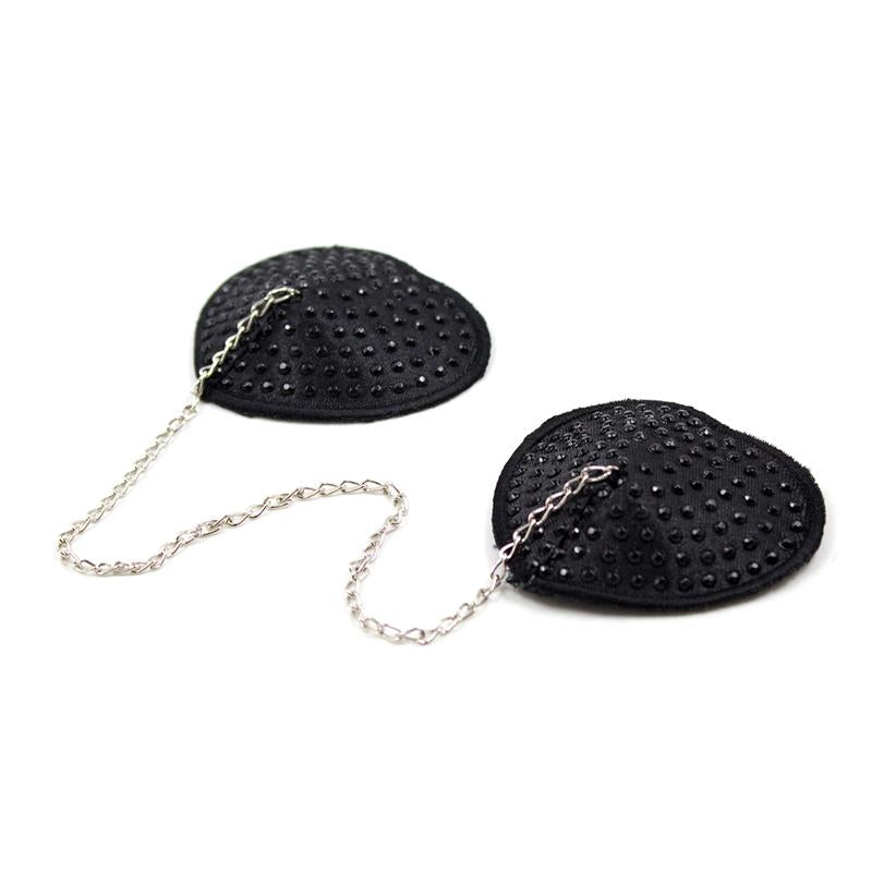 Pezonera Nipple Covers With Chain Link Black