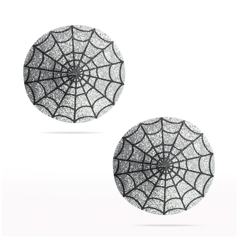 Pezoneras Reutilizables Tela De Araña Plateado