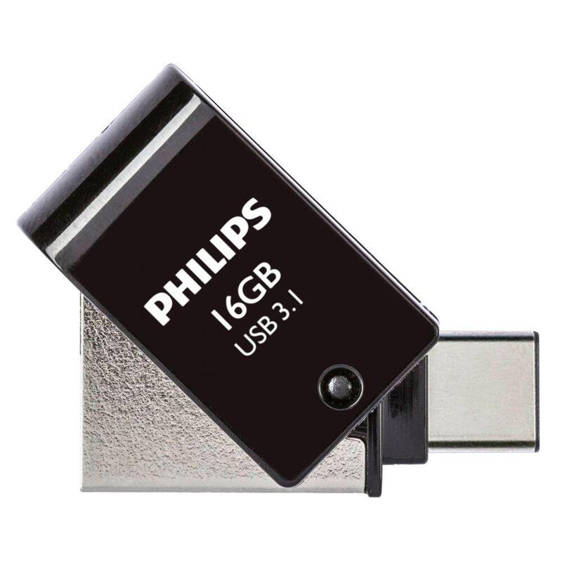 Philips 2 In 1 Otg 16gb Usb 3.1 + Usb C Midnight Black