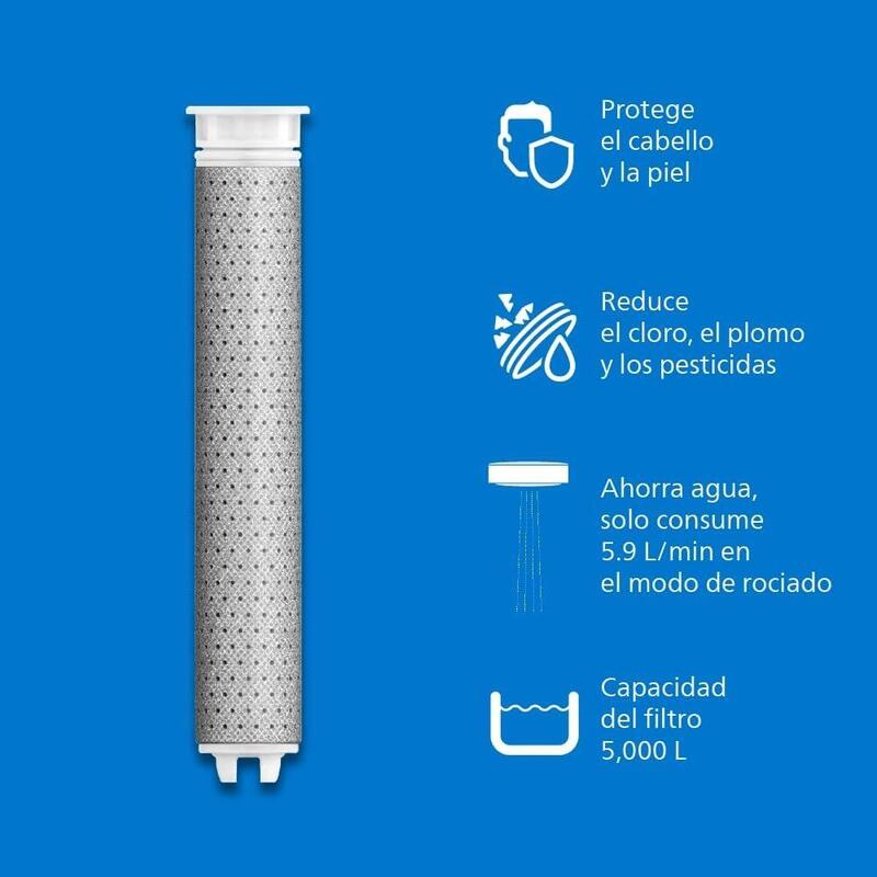 Philips Ash1516bk/10 Duschbrause Con Filter, Negro