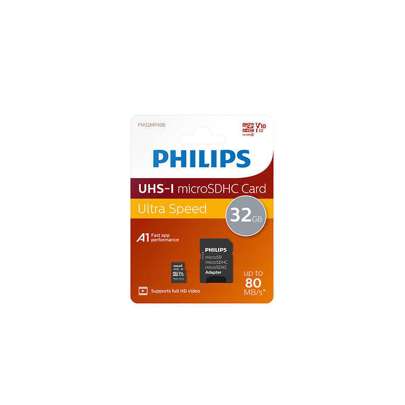 Philips Sd Micro Sdhc Card  32gb Card Class 10 Incl. Adapter