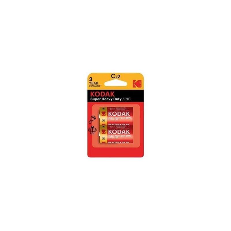 Pilas C Lr14 Kodak Extra Heavy Duty Zinc Pack 2 Unidades 2700 Mah 1.5v (Ecotasas Incluidas)