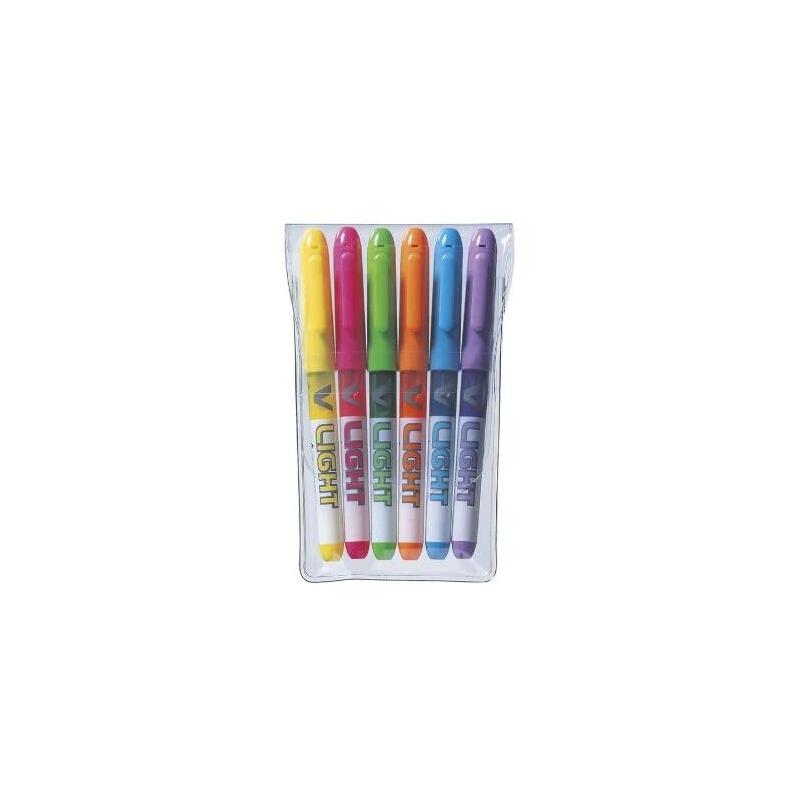Pilot Marcador Fluorescente V Light 6 Colores Fluor En Bolsa