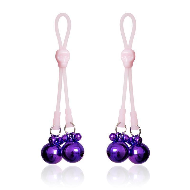 Pinzas Para Pezones Calaberas Y Cascabeles Rosa/Púrpura