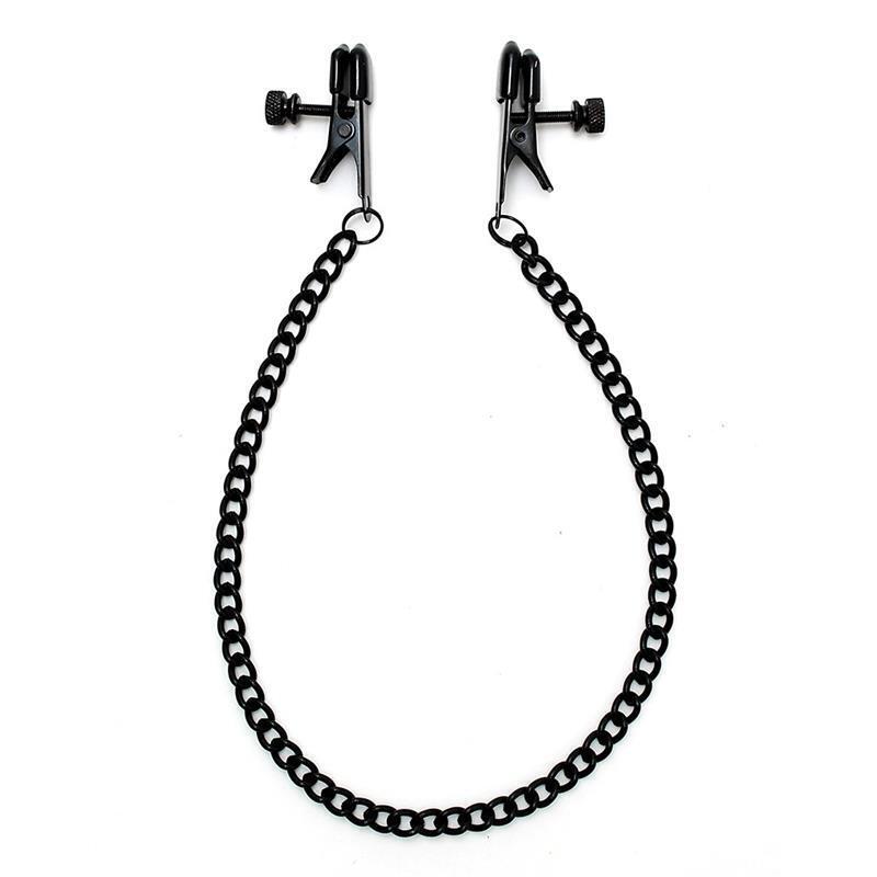Pinzas Para Pezones Con Cadena Color Negro