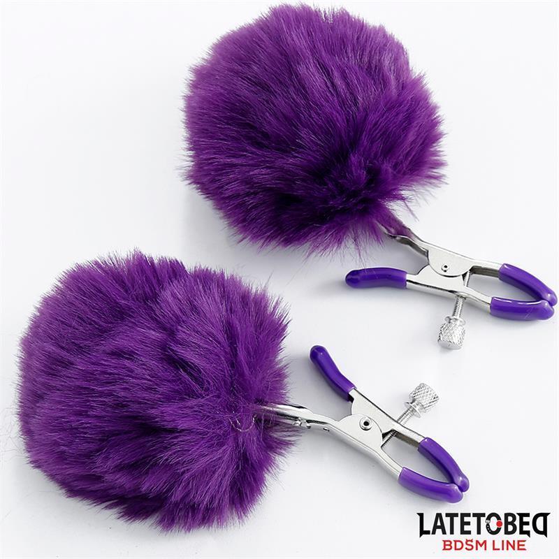Pinzas Para Pezones Con Pelo Púrpura