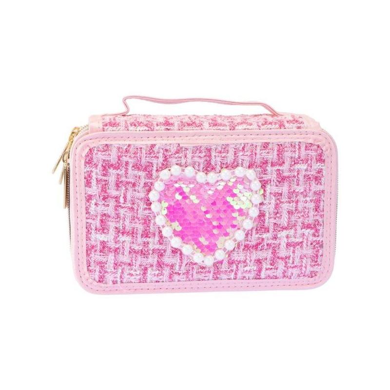 Piórnik Tweedowy 3 Poziomy Jasny Róz