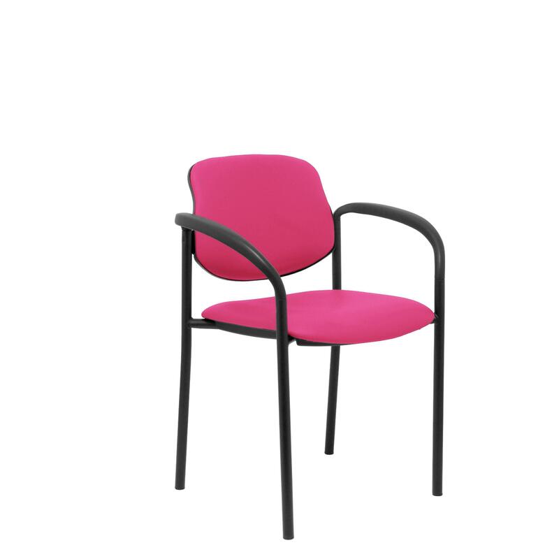 Piqueras Y Crespo Nowy Styl Silla Fija Styl Similpiel Rosa Chasis Negro Con Brazos