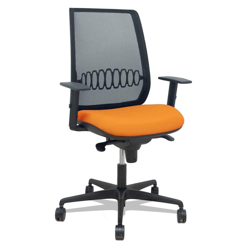 Piqueras Y Crespo Silla Alares Sincro Malla Negra Bali Naranja Brazo Regulable