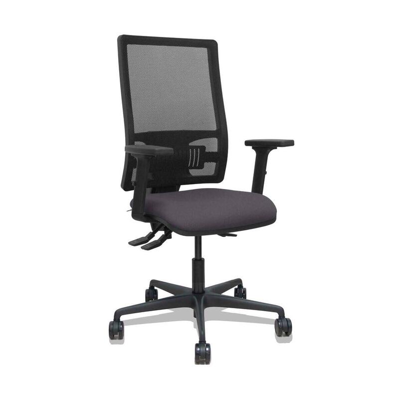 Piqueras Y Crespo Silla Bormate Asincro Malla Negra Asiento Bali Gris Oscuro Brazos 2d Ruedas 65mm