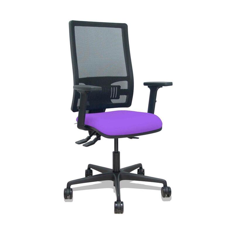 Piqueras Y Crespo Silla Bormate Asincro Malla Negra Asiento Bali Lila Brazos 2d Ruedas 65mm