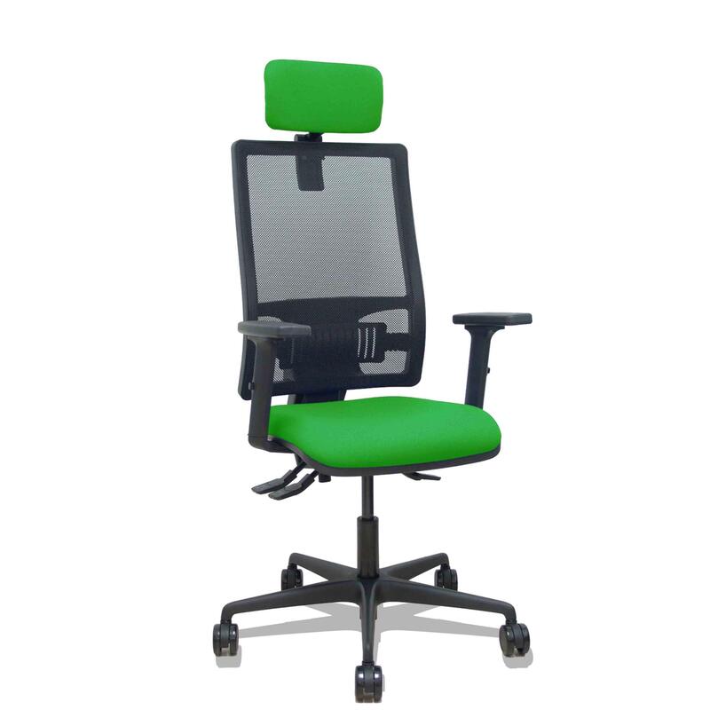 Piqueras Y Crespo Silla Bormate Asincro Malla Negra Asiento Bali Verde Brazos 2d Ruedas 65mm Cabecero Regulable