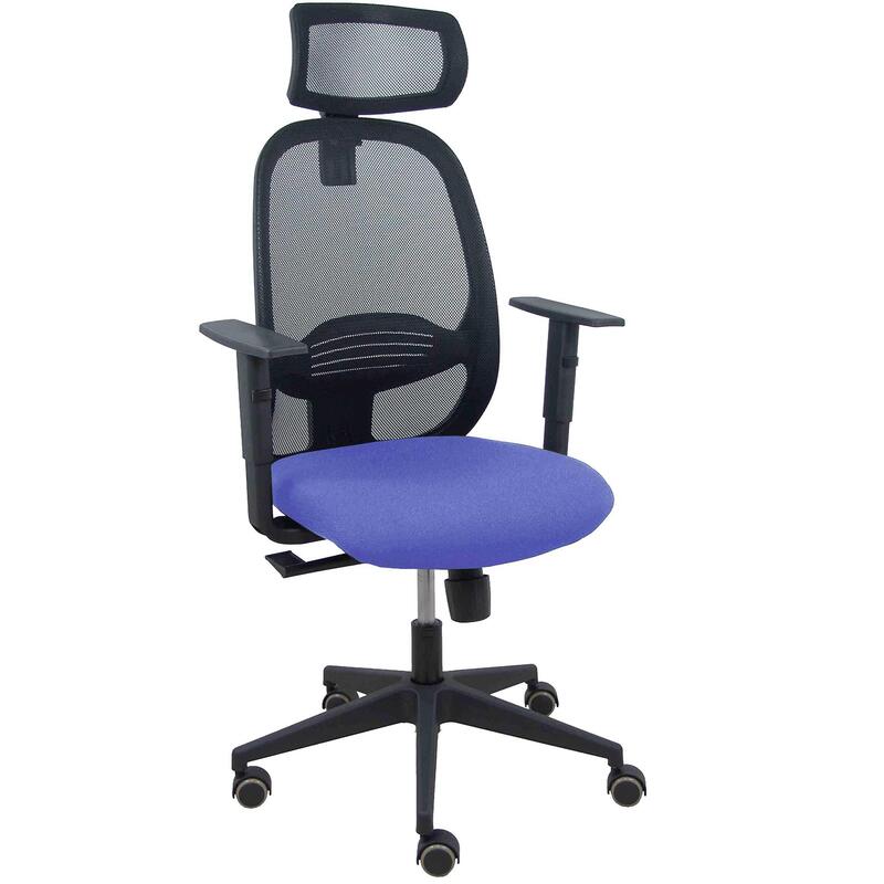 Piqueras Y Crespo Silla Cilanco Negra Malla Negra Asiento Bali Azul Claro Brazo Regulable Cabecero Regulable
