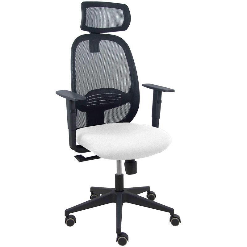 Piqueras Y Crespo Silla Cilanco Negra Malla Negra Asiento Bali Blanco Brazo Regulable Cabecero Regulable