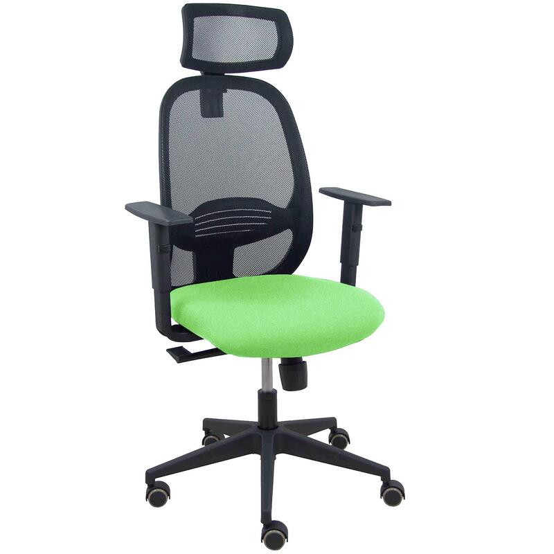 Piqueras Y Crespo Silla Cilanco Negra Malla Negra Asiento Bali Pistacho Brazo Regulable Cabecero Regulable