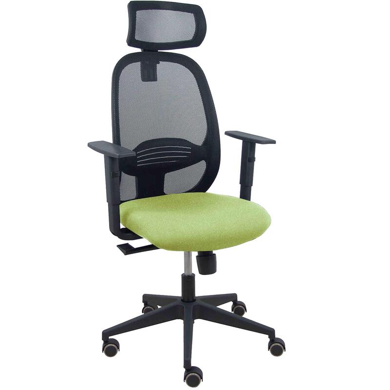 Piqueras Y Crespo Silla Cilanco Negra Malla Negra Asiento Bali Verde Oliva Brazo Regulable Cabecero Regulable