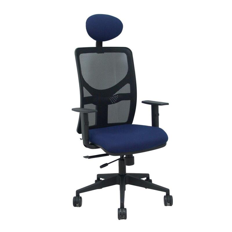 Piqueras Y Crespo Silla Motilla Traslack Malla Negra Asiento Bali Azul Marino Brazos 1d Base Piramidal Cabecero Fijo
