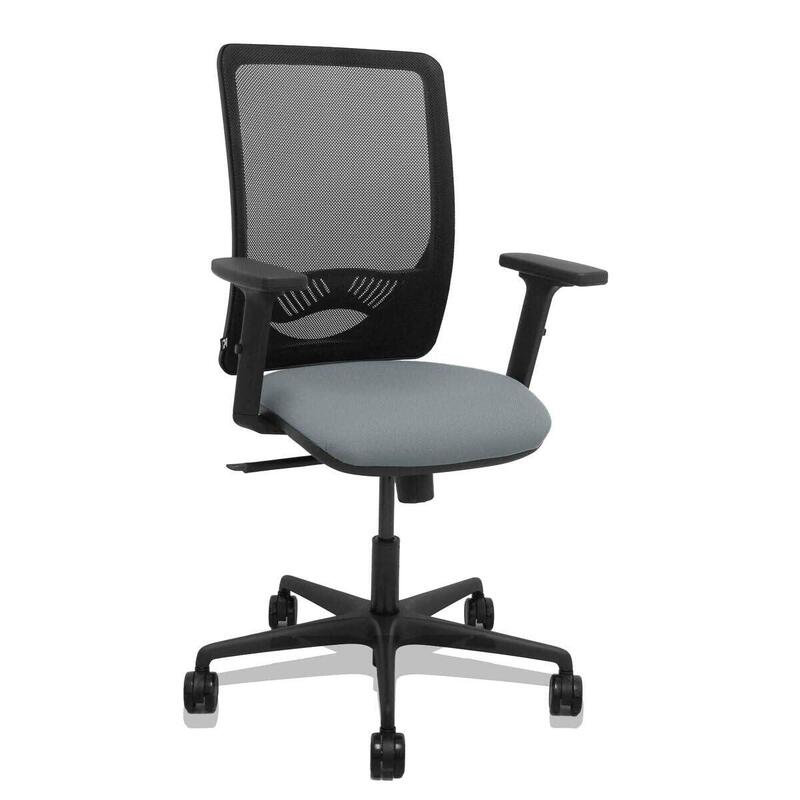 Piqueras Y Crespo Silla Zulema Sincro Malla Negra Asiento Bali Gris Brazos 2d Ruedas 65mm